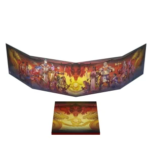 "Dungeon Master's Screen 2024" zastor z ilustracijo vseh osnovnih razredov petega niza Dungeons & Dragons.