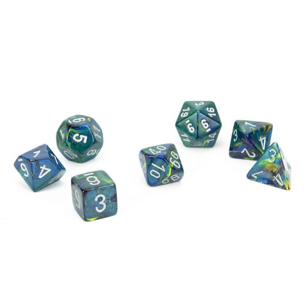 kocke-chessex-festive-green-silver-chx27445