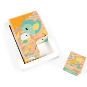 Sestavljanka iz 6 lesenih kock - Gozdne živali