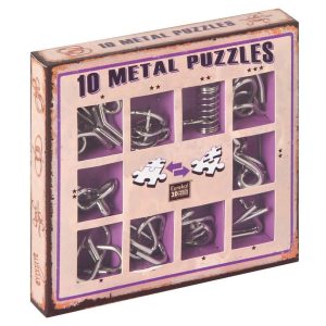 Set 10 kovinskih sestavljank (vijolična škatla)