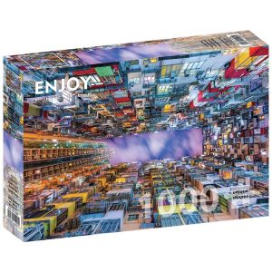 Puzzle Colorful Apartment Building, Hong Kong (1000 kosov)