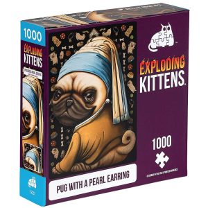 Puzzle Exploding Kittens: Pug with a Pearl Earring (1000 kosov)