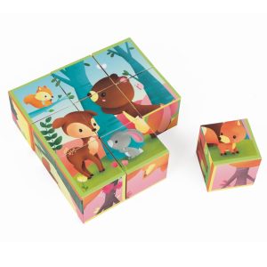 Sestavljanka iz 9 kock - Gozdne živali